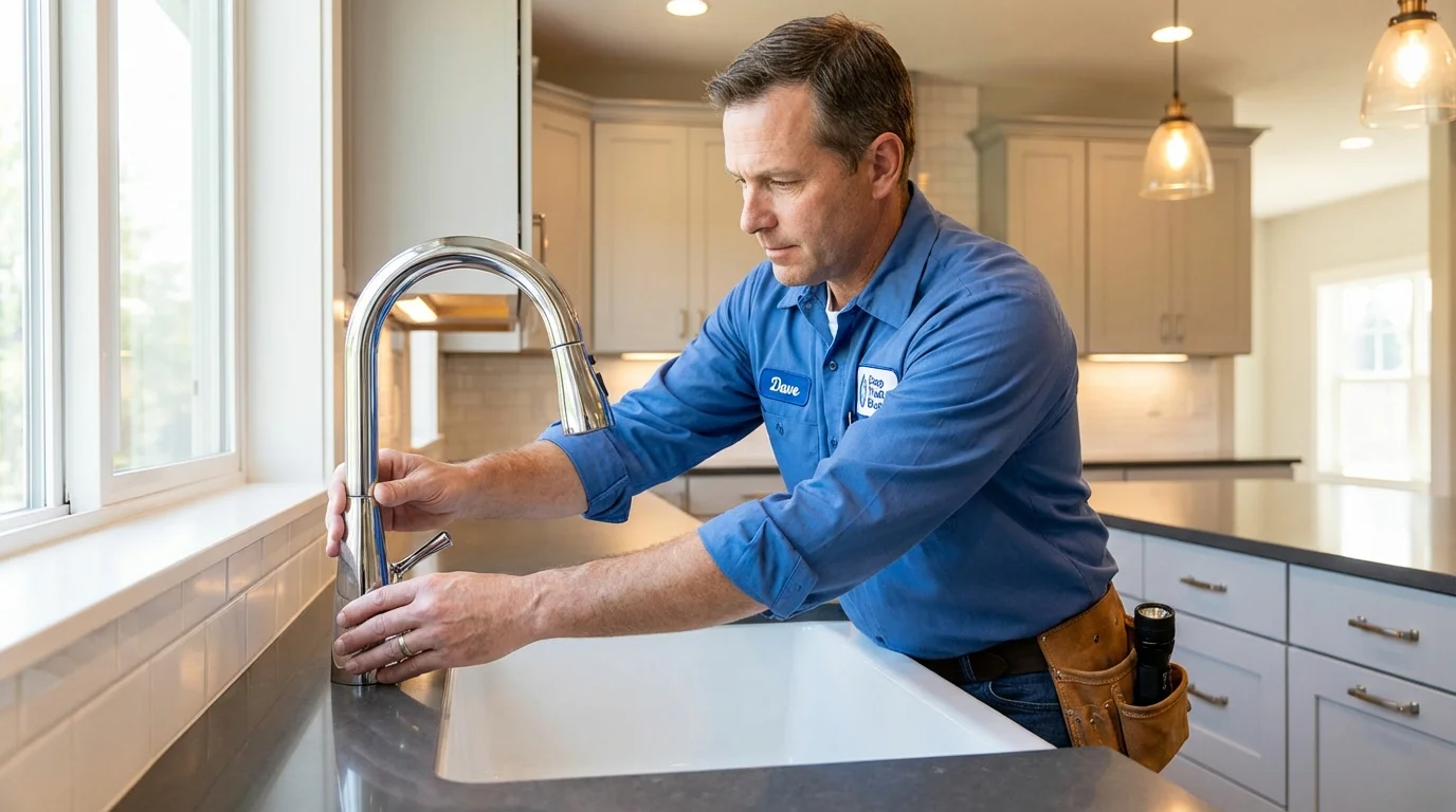 Kitchen faucet installation by Johns Plumbing LLC in Paris