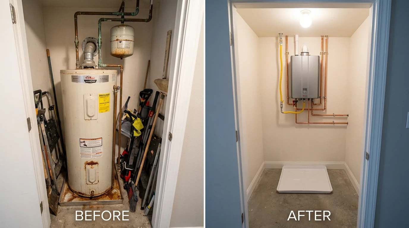 Tank water heater versus wall-mounted tankless unit comparison for Paris, TX homeowners